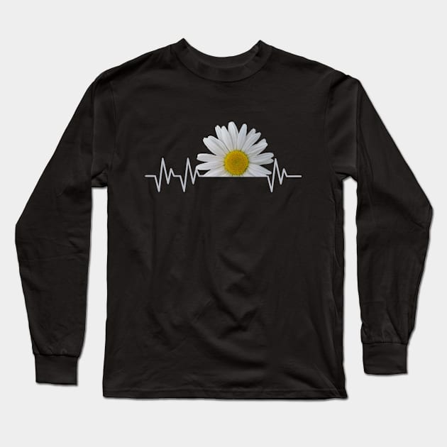 daisy flower daisies bloom floral heartbeat Long Sleeve T-Shirt by rh_naturestyles